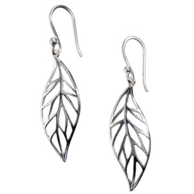 Sterling silver forest leaf earrings